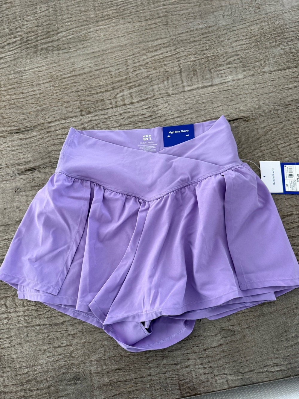 JoyLab High Rise Shorts size medium lavender NWT